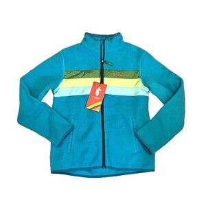 NWT COTOPAXI Kids L Teca Fleece Zip Jacket Water Seaweed Blue Green Outdoor Hike